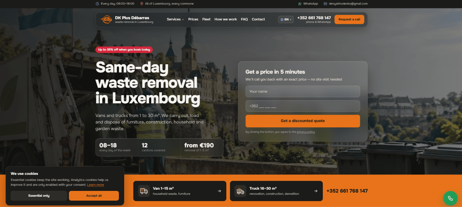DK Plus Débarras — вивіз сміття та розчищення в Люксембурзі
